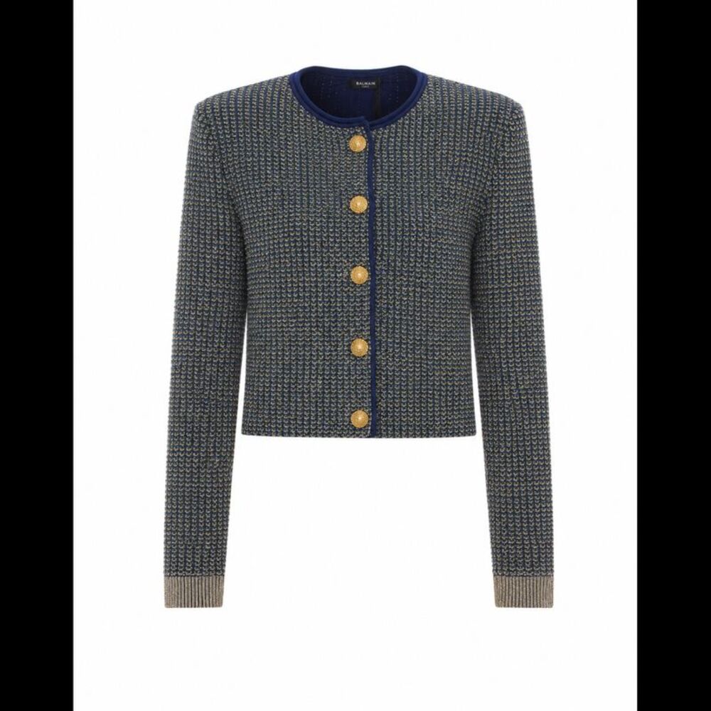 Balmain Women Glittered Tweed Cardigan